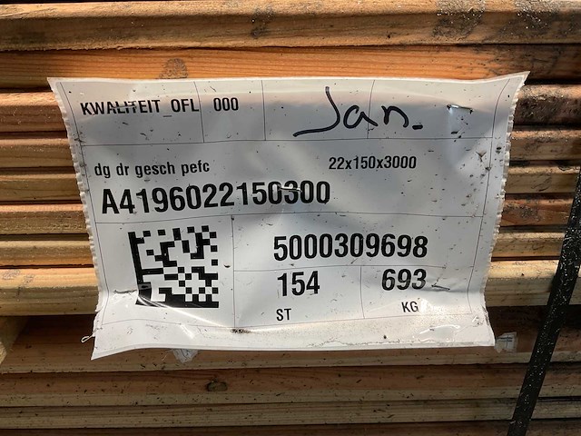 Douglas plank gedroogd geschaafd - 300x14,5x2 cm (74x) - afbeelding 8 van  8