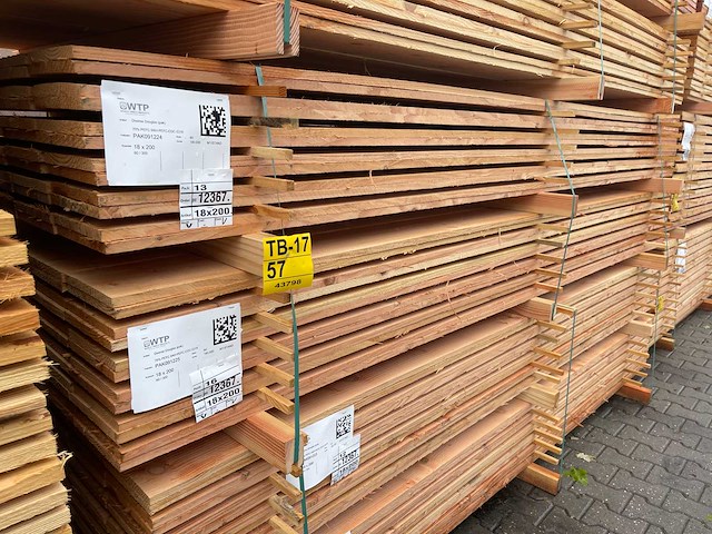 Douglas planken fijnbezaagd 3000x200x18mm (120x) - afbeelding 4 van  4