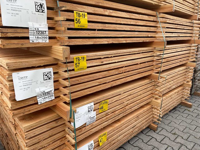 Douglas planken fijnbezaagd 3000x200x18mm (60x) - afbeelding 4 van  4