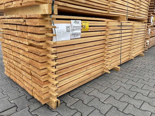 Douglas planken fijnbezaagd 3000x200x22mm (135x) - afbeelding 4 van  4