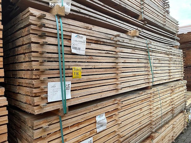 Douglas planken fijnbezaagd 4000x150x25mm (168x) - afbeelding 4 van  4