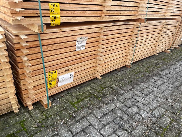 Douglas planken fijnbezaagd 4000x200x22mm (65x) - afbeelding 4 van  4