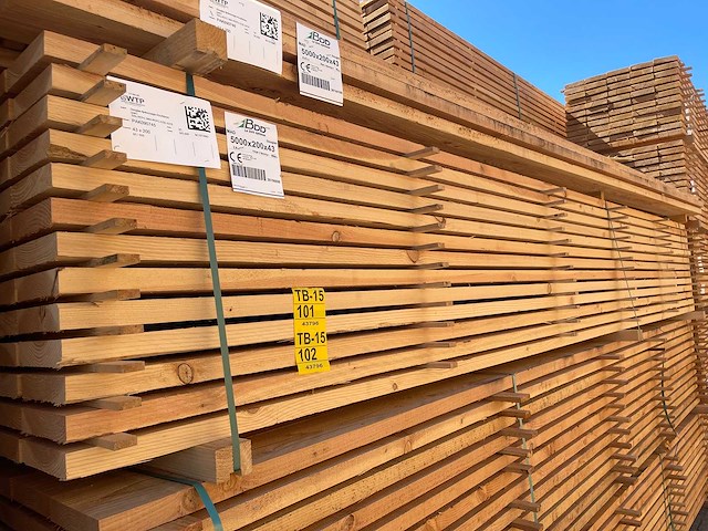 Douglas planken fijnbezaagd 5000x200x43mm (35x) - afbeelding 4 van  4