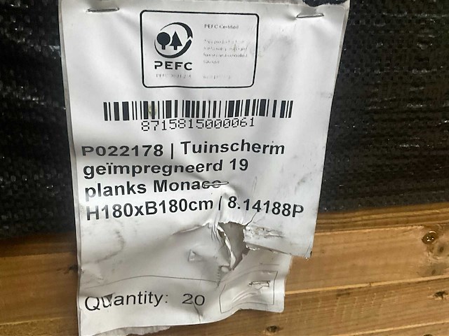 Douglas schutting 180x180 cm (22x) - afbeelding 5 van  5