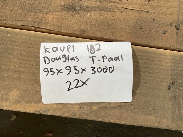 Douglas t-paal 95x95x3000 mm (22x) - afbeelding 6 van  6