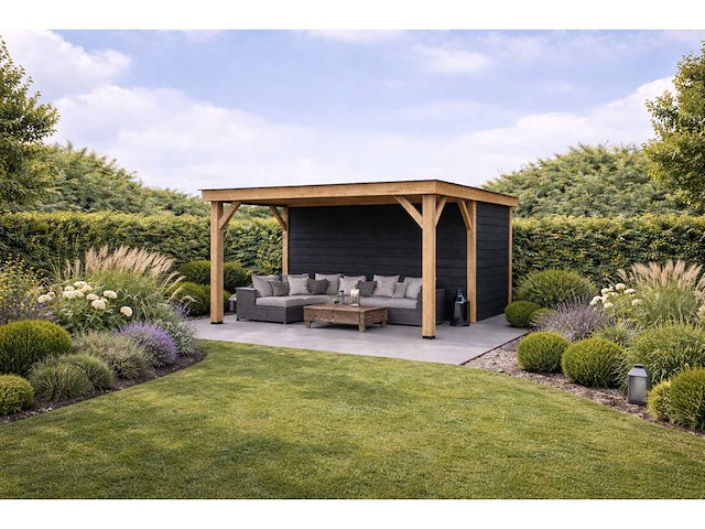 Douglas terrasoverkapping met berging - 524x500x257 cm - afbeelding 1 van  4