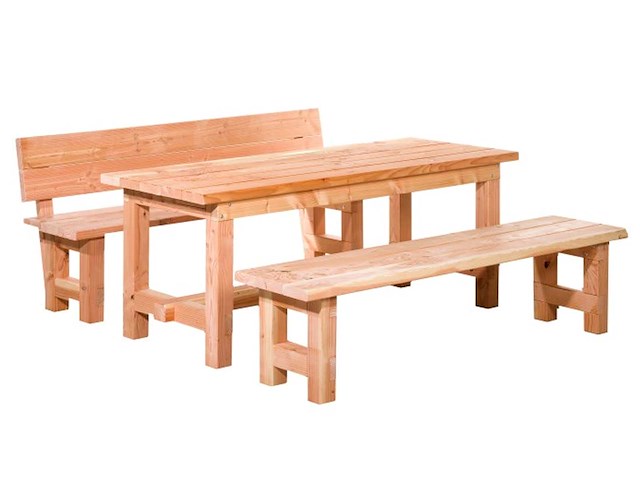 Douglas tuinmeubelset "jasper" - 200x80x80 cm - afbeelding 1 van  10