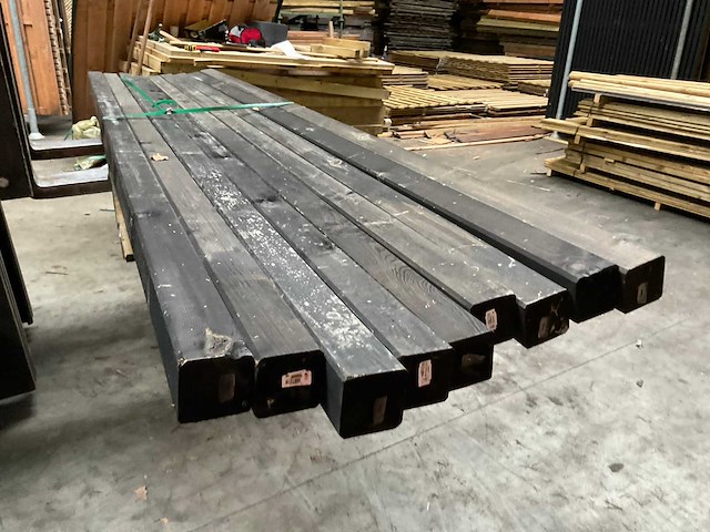 Douglas tuinpaal zwart geïmpregneerd - 400x8,8x8,8 cm (9x) - afbeelding 5 van  7