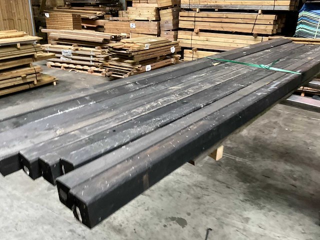 Douglas tuinpaal zwart geïmpregneerd - 400x8,8x8,8 cm (9x) - afbeelding 7 van  7