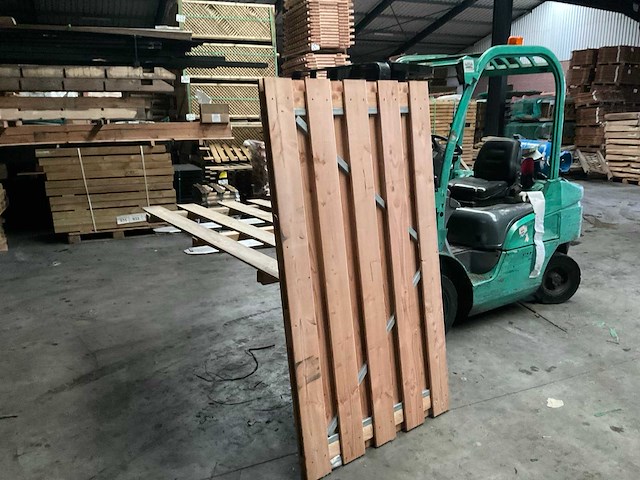 Douglas tuinpoort met stalen frame - 180x100 cm - afbeelding 2 van  4
