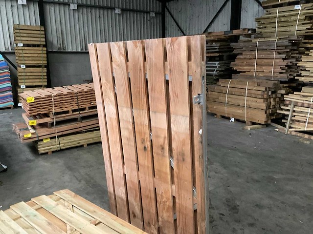 Douglas tuinpoort met stalen frame - 195x100 cm - afbeelding 3 van  4