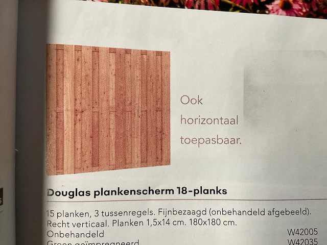 Douglas tuinscherm fijnbezaagd 18-planks - 180x180 cm (3x) - afbeelding 9 van  11