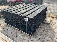 Douglas tuinscherm zwart gedompeld 180x180 cm (13x) - afbeelding 1 van  5