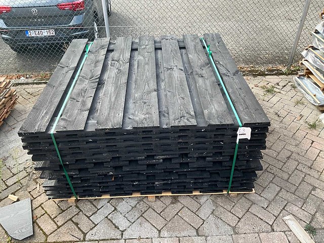 Douglas tuinscherm zwart gedompeld 180x180 cm (13x) - afbeelding 5 van  5