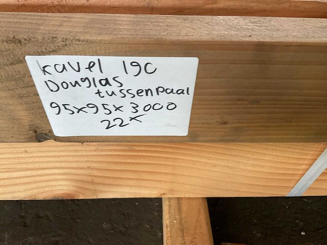 Douglas tussenpaal 95x95x3000 mm (22x) - afbeelding 3 van  3
