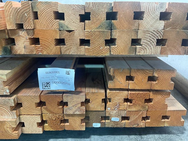 Douglas tussenpaal met sponning 300x9,5x9,5 cm (24x) - afbeelding 9 van  10