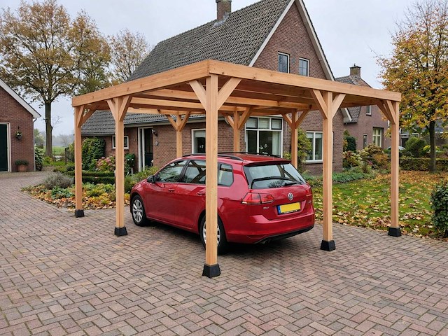 Douglas vrijstaande dubbele carport - 600x605x300 cm - afbeelding 1 van  4