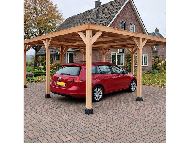 Douglas vrijstaande dubbele carport - 900x605x300 cm - afbeelding 2 van  3