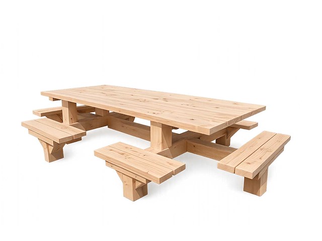 Douglas vrijstaande picknicktafel 12-persoons - 370x178x80 cm - afbeelding 2 van  2