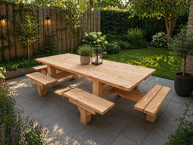 Douglas vrijstaande picknicktafel 12-persoons - 370x178x80 cm - afbeelding 1 van  1