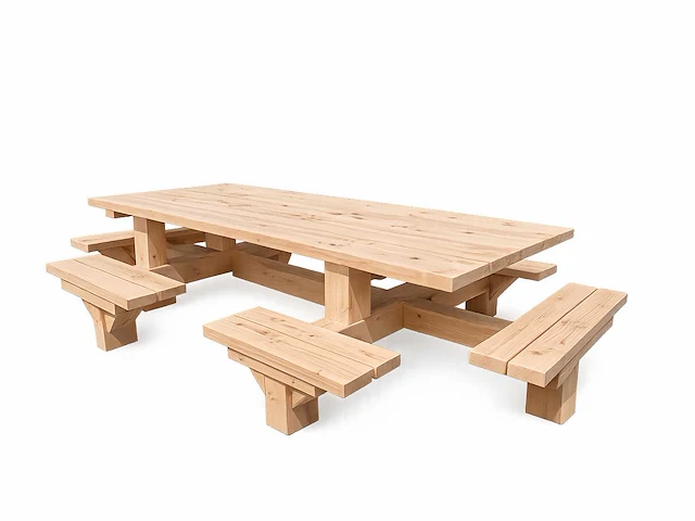 Douglas vrijstaande picknicktafel 12-persoons - 370x178x80 cm - afbeelding 2 van  2