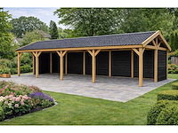 Douglas zadeldak overkapping - 1200x400x300 cm - afbeelding 1 van  5