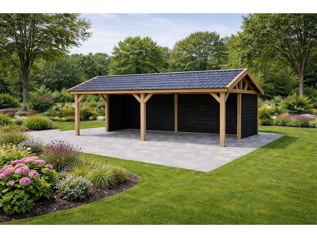 Douglas zadeldak overkapping - 600x400x300 cm - afbeelding 1 van  5