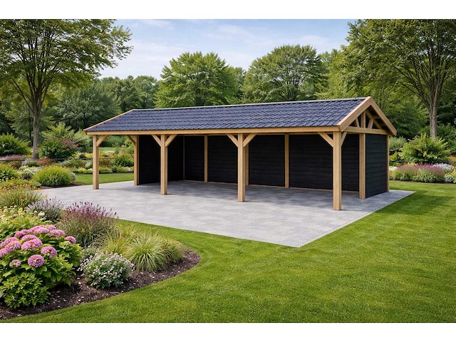 Douglas zadeldak overkapping - 900x400x300 cm - afbeelding 1 van  5