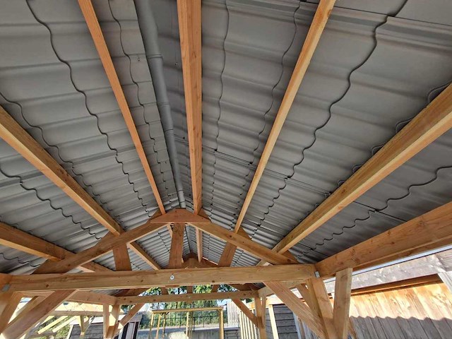 Douglas zadeldak overkapping - 900x400x300 cm - afbeelding 4 van  4