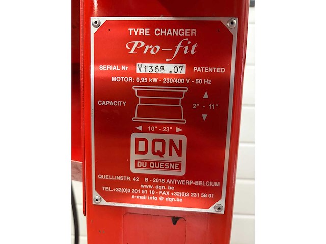 Dqn - pro-fit 110 - duquesne banden demonteer machine - afbeelding 7 van  7