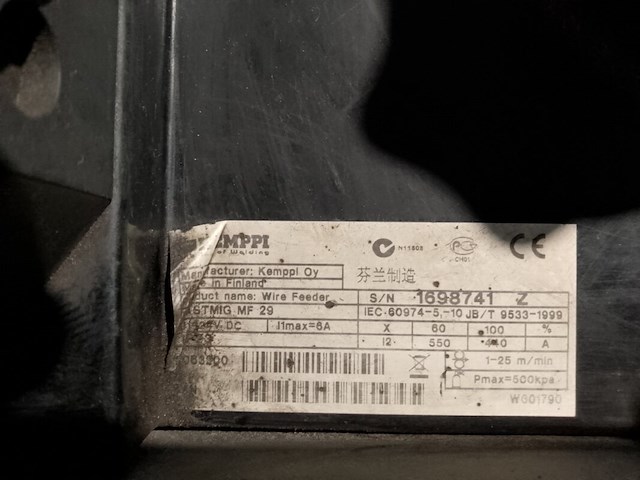 Draadaanvoer unit mf29 5kg basic, kemppi, draadaanvoer voor fastmig mf29, 2008 - afbeelding 4 van  5