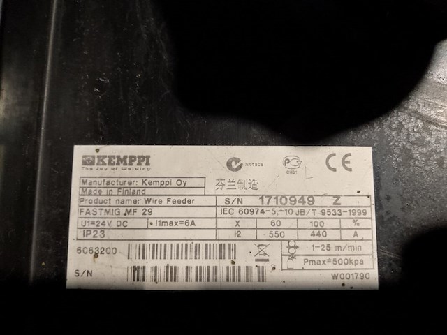 Draadaanvoer unit mf29 5kg basic, kemppi, draadaanvoer voor fastmig mf29, 2015 - afbeelding 7 van  11