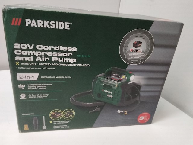 Draadloze compressor en luchtpomp excl. accu parkside - afbeelding 2 van  3