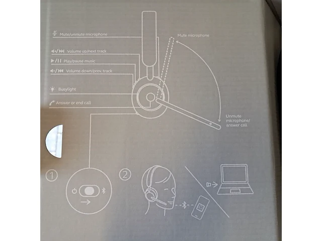 Draadloze headset, jabra, evolve 2 65 - afbeelding 4 van  12