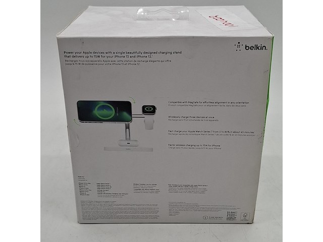 Draadloze lader, belkin, 3-in-1 wireless charging stand - afbeelding 4 van  5