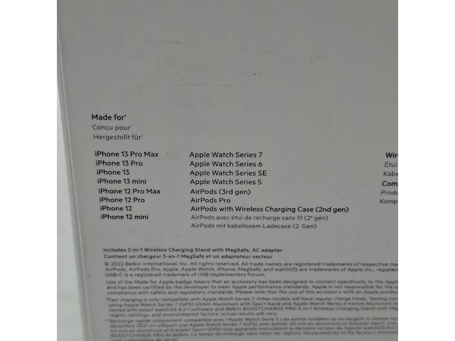 Draadloze lader, belkin, 3-in-1 wireless charging stand - afbeelding 5 van  5