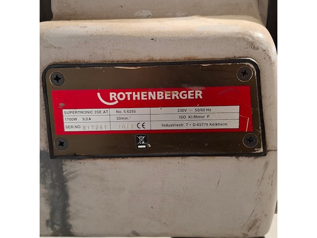 Draadsnijapparaat 3" op onderstel 230v, rothenberger, supertronic 3" se, 2019 - afbeelding 7 van  17
