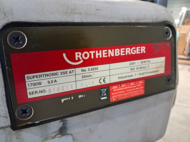 Draadsnijapparaat 3" op onderstel 230v rothenberger, supertronic 3" se, bouwjaar 2019 - afbeelding 5 van  17
