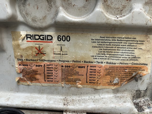 Draadsnijmachine met 5 koppen ridgid, model 600 - afbeelding 8 van  8