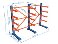 Draagarm stelling 4 m heda, 2 sectie's l ca 272 cm, blauw/oranje - afbeelding 1 van  4