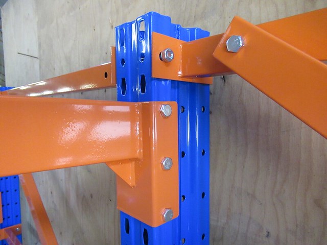 Draagarm stelling heda, 2 sectie's l ca 272 cm, blauw/oranje, bestaand model - afbeelding 4 van  6