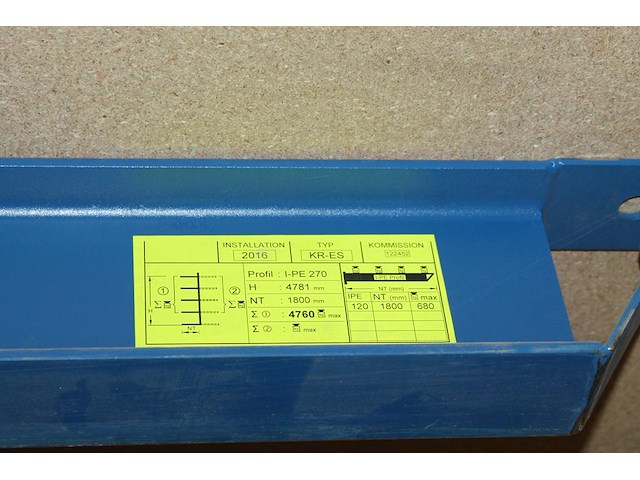 Draagarmstelling bestaande uit drie staanders met hoogte 478 cm en 21 armen met lengte 180 cm. let op! excl... - afbeelding 3 van  4