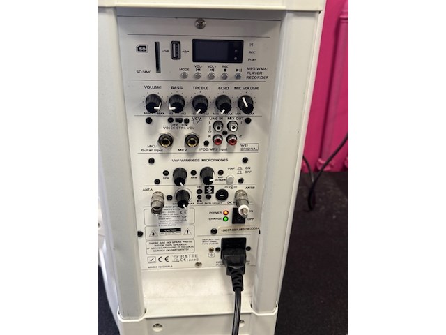 Draagbare luidspreker ibiza sound, port12vhf-bt-wh, wit - afbeelding 4 van  6