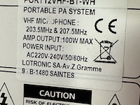 Draagbare luidspreker ibiza sound, port12vhf-bt-wh, wit - afbeelding 6 van  6