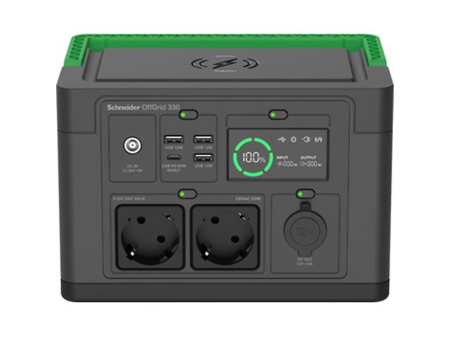 Draagbare power station schneider electric / apc, offgrid pps330-gr, zwart/groen - afbeelding 2 van  3