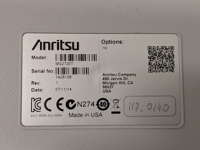 Draagbare spectrumanalysator anritsu, ms2720t, bouwjaar 2014 - afbeelding 11 van  21