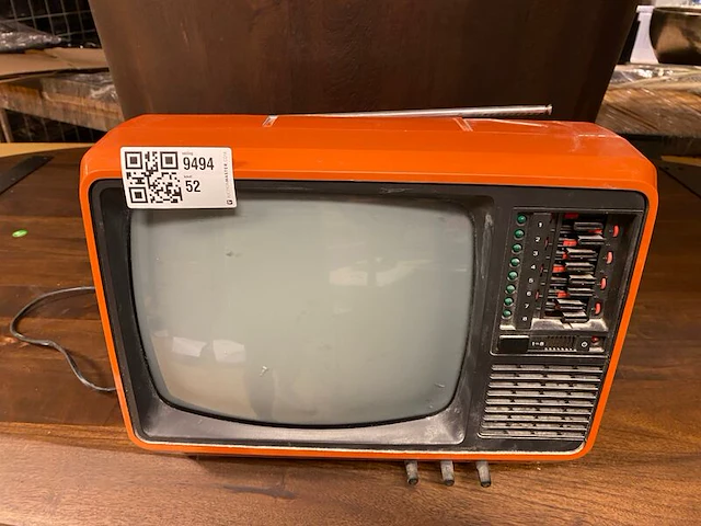 Draagbare zwart-wittelevisie, erres, 126131/14z, oranje - afbeelding 1 van  5