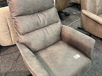 Draai fauteuil elektrisch oscar, microvezel taupe - afbeelding 1 van  6