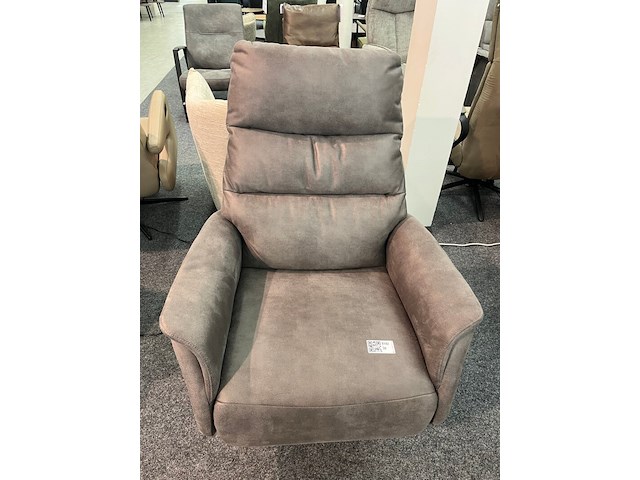 Draai fauteuil elektrisch oscar, microvezel taupe - afbeelding 3 van  6
