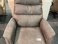 Draai fauteuil elektrisch oscar, microvezel taupe - afbeelding 3 van  6